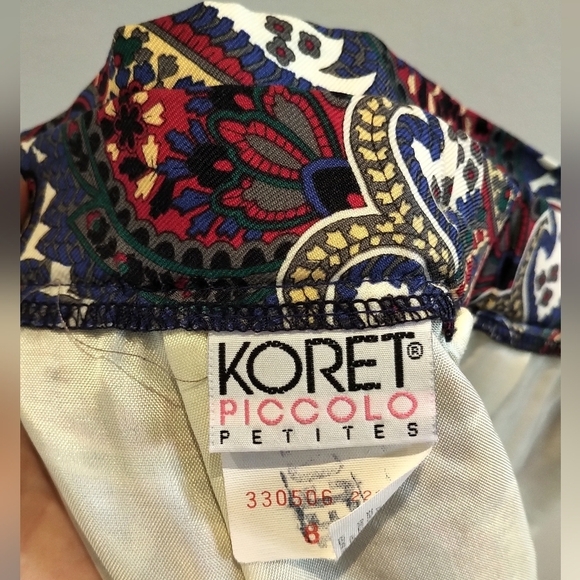 70's True Vintage Paisley Pencil Skirt Koret Piccolo Canadian Union Made (ILGWU) - Picture 11 of 16